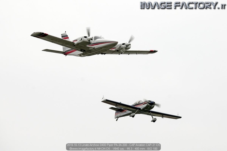 2019-10-13 Linate Airshow 0400 Piper PA-34-200 - CAP Aviation CAP-21 DS.jpg